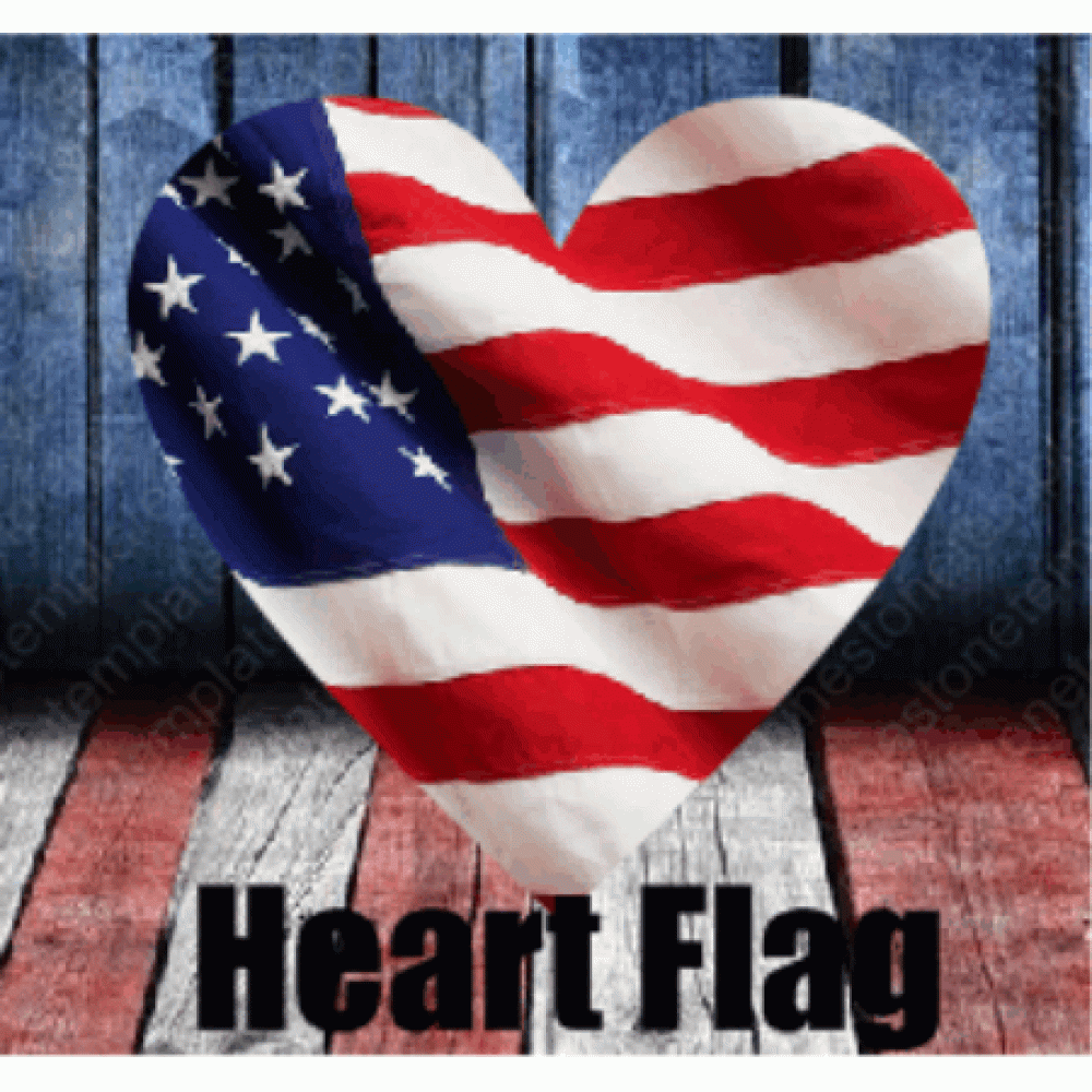 Heart Flag Dye Sublimation Design Download